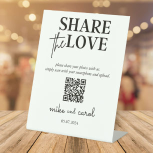 Signe De Table Mariage Partager L'Amour Photo Partager QR Code Pe