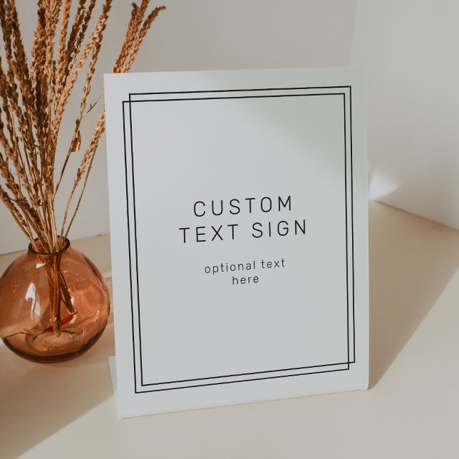 Signe De Table Mariage personnalisé minimaliste moderne (AVERY Modern Minimalist Custom Wedding Pedestal Sign)