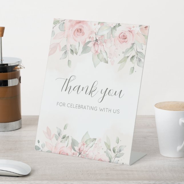 Signe De Table Mariage Rose Blusant Bienvenue À Notre Mariage Ped (In SItu)