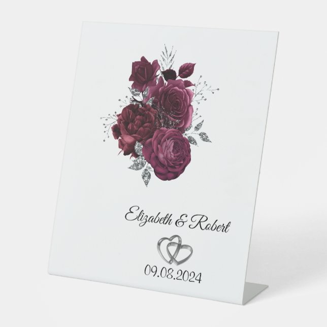 Signe De Table Mariage Rose de Bourgogne (Recto)