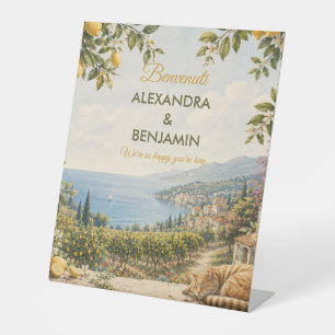 Signe De Table Mariage sur la Côte d'Amalfi Italien Citron & Médi