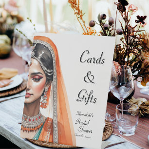 Signe De Table Mariée Dans La Fête des mariées Ethnique Indienne 