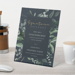 Signe De Table Marine Black Leafy Foliage Signature Boissons Cock