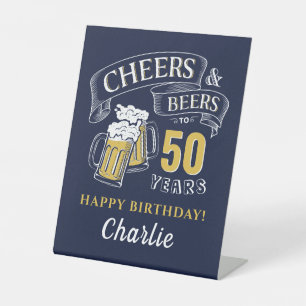 Signe De Table Marine Bleu Bravo Et Bières À Tout Âge Anniversair