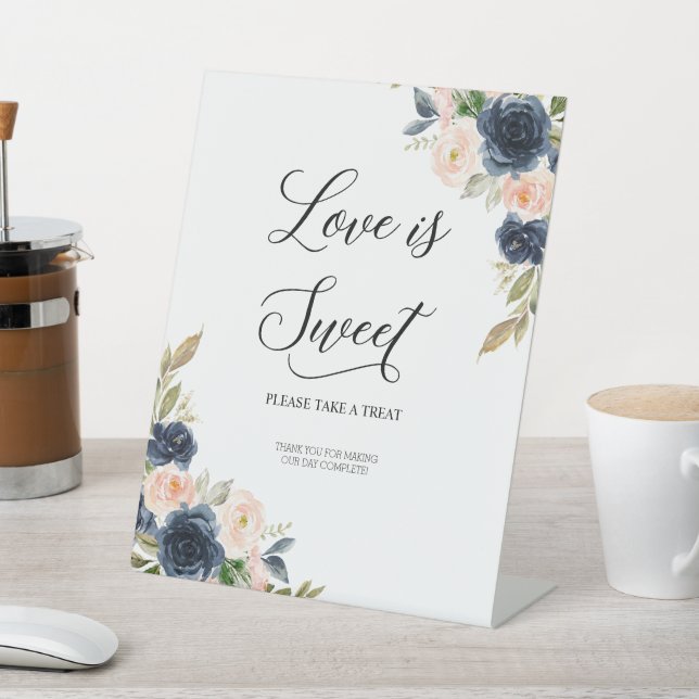 Signe De Table Marine Blush rose Floral Blossom L'amour est doux (In SItu)