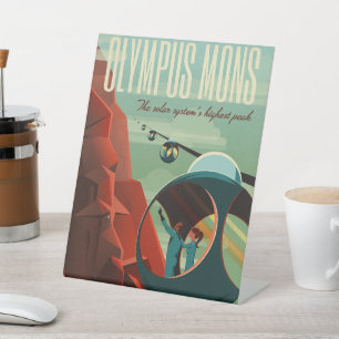 Signe De Table Mars Olympus Mons Système solaire Volcano le plus