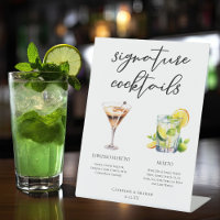 Martini Mojito Signature Cocktails Menu Mariage