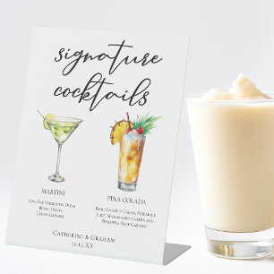 Signe De Table Martini Piña Colada Signature Cocktails Menu