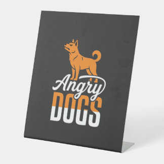 Signe De Table Mascotte Vectorielle Chiens En Colère