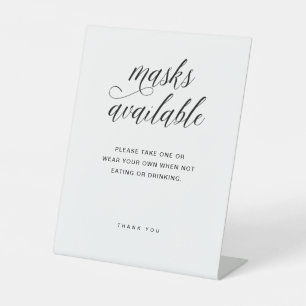 Signe De Table Masques disponibles   Elégant Mariage de typograph