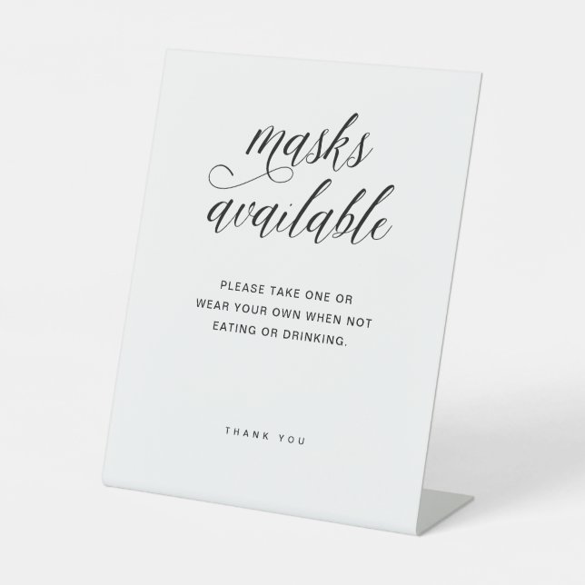 Signe De Table Masques disponibles | Elégant Mariage de typograph (Recto)