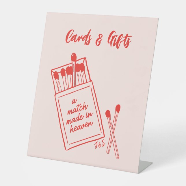 Signe De Table Match Fabriqué dans le Ciel Cartes de Mariage (Recto)