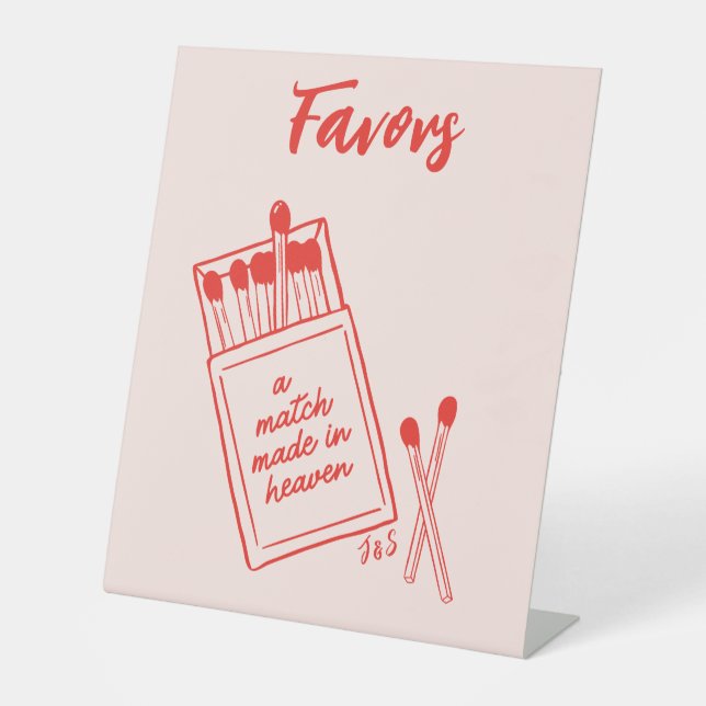 Signe De Table Match Fabriqué dans le Ciel Mariage Faveur (Recto)