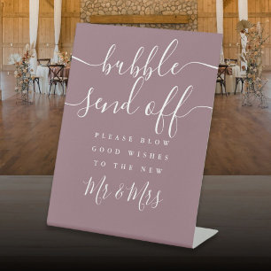 Signe De Table Mauve Bubble Send Off Chic Script