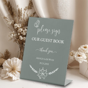 Signe De Table Meadow Flowers Mariage livre d'invité
