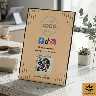 Signe De Table Médias Sociaux Modernes Instagram Facebook Code