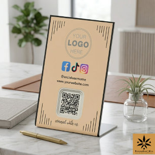 Signe De Table Médias Sociaux Modernes Instagram Facebook Code
