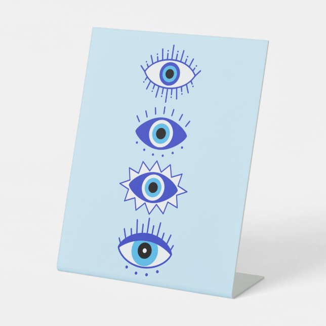 Signe De Table Méditation de l'énergie du mal bleu Hamsa Mystical (Recto)