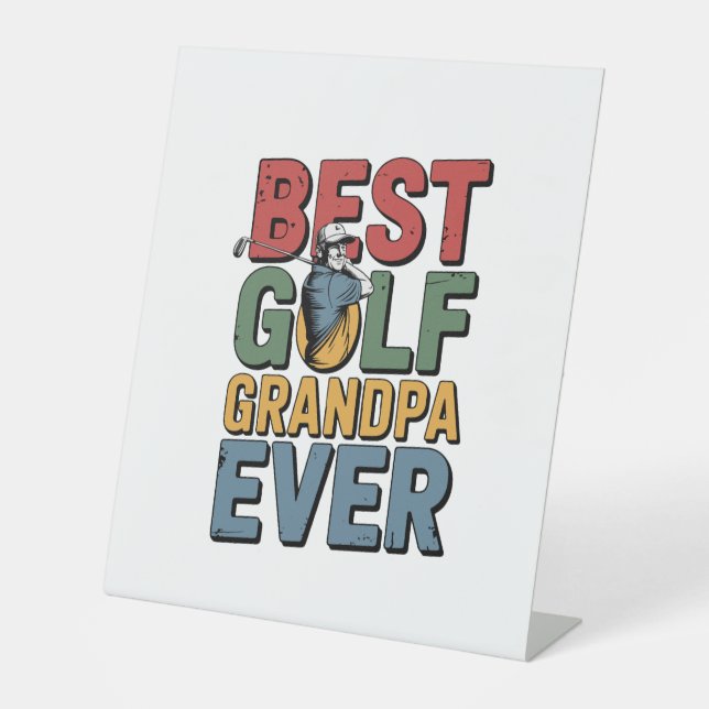Signe De Table Meilleur Grand-Père De Golf (Recto)