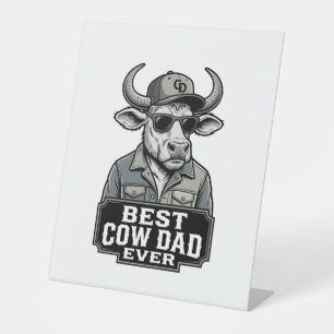 Signe De Table Meilleur papa vache jamais conception de gravure v