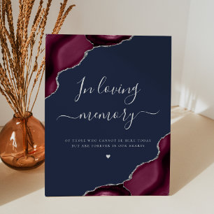 Signe De Table Mémorial bleu Mariage de la Marine de l'Argent de