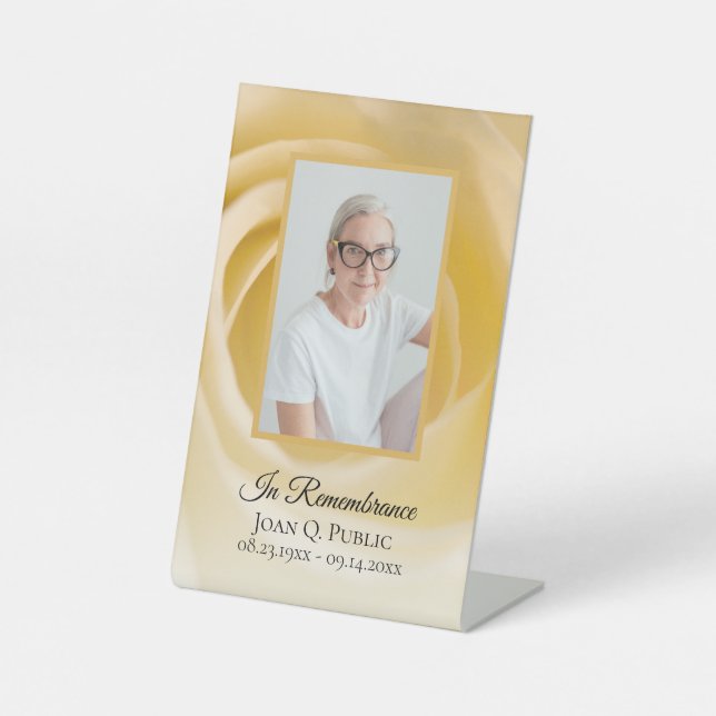 Signe De Table Mémorial du service funéraire des pétales de fleur (Recto)