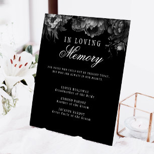 Signe De Table Mémorial gothique noir Mariage