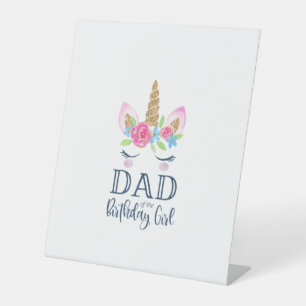 Signe De Table Mens Unicorn Papa de l'Anniversaire Fille Particul