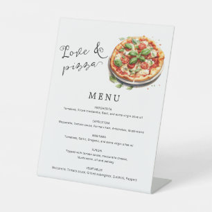 Signe De Table Menu Amour et Pizza