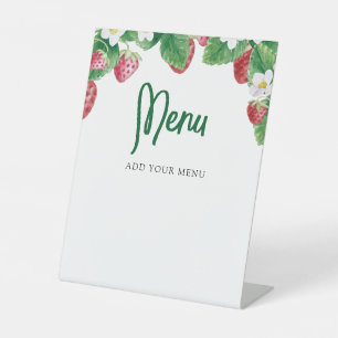 Signe De Table Menu Baby shower Berry Sweet
