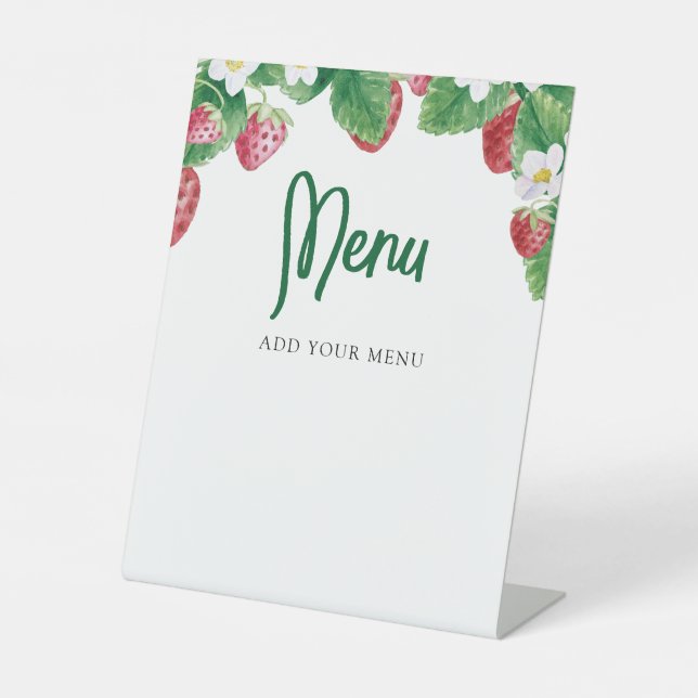 Signe De Table Menu Baby shower Berry Sweet (Recto)
