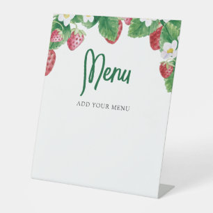 Signe De Table Menu Baby shower Berry Sweet