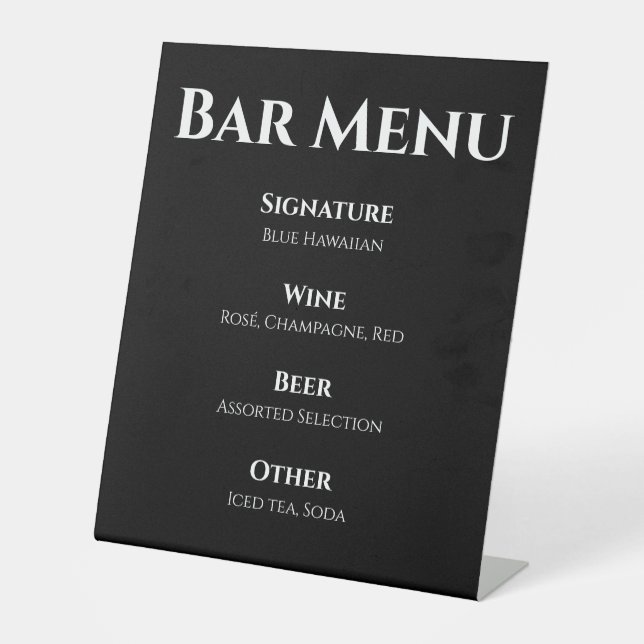 Signe De Table Menu Barre Mariage (Recto)
