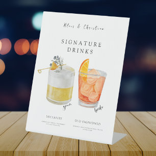 Signe De Table Menu boisson Mariage moderne BLAIRE Signature