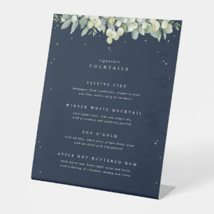 Signe De Table Menu Boissons Mariage de la Marine Snowberry+Eucal