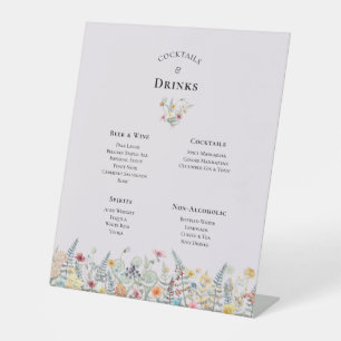 Signe De Table Menu Boissons pour Mariage de lavande Fleur sauvag