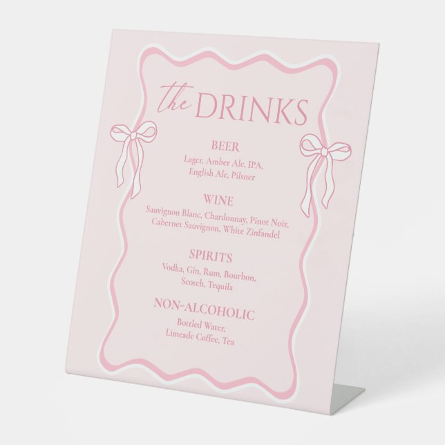 Signe De Table Menu Bow Bar Rose Bow (Recto)