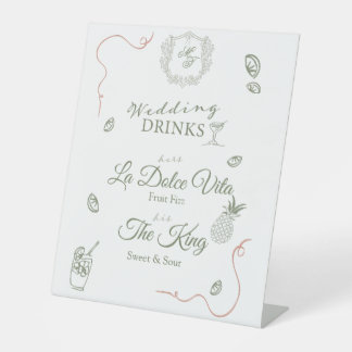 Signe De Table Menu Caste Mariage Monogramme Boissons
