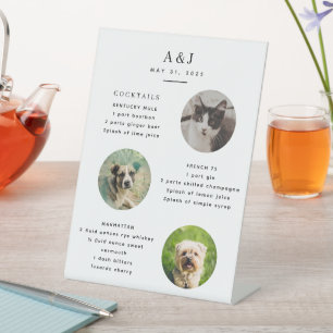 Signe De Table Menu cocktail signature Mariage moderne avec photo