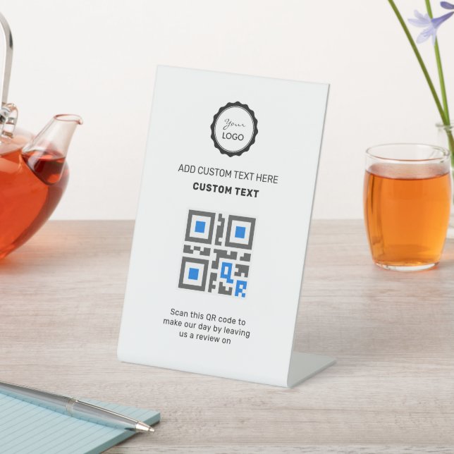 Signe De Table Menu Code QR | Logo Contactless Moderne Pedestal S (In SItu)