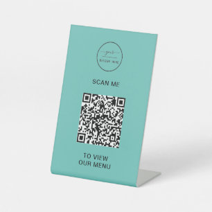 Signe De Table Menu Code QR Logo Contactless Moderne Pedestal S