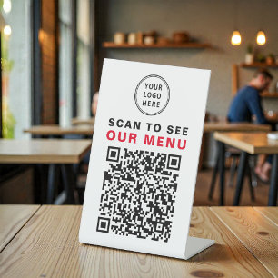 Signe De Table Menu Code QR Logo du restaurant