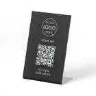 Menu Code QR | Logo noir sans contact moderne