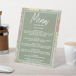 Signe De Table Menu de Baby Shower "Oh The Places..."