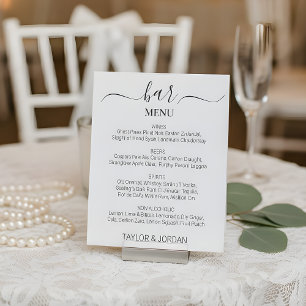 Signe De Table Menu de bar minimaliste moderne élégant