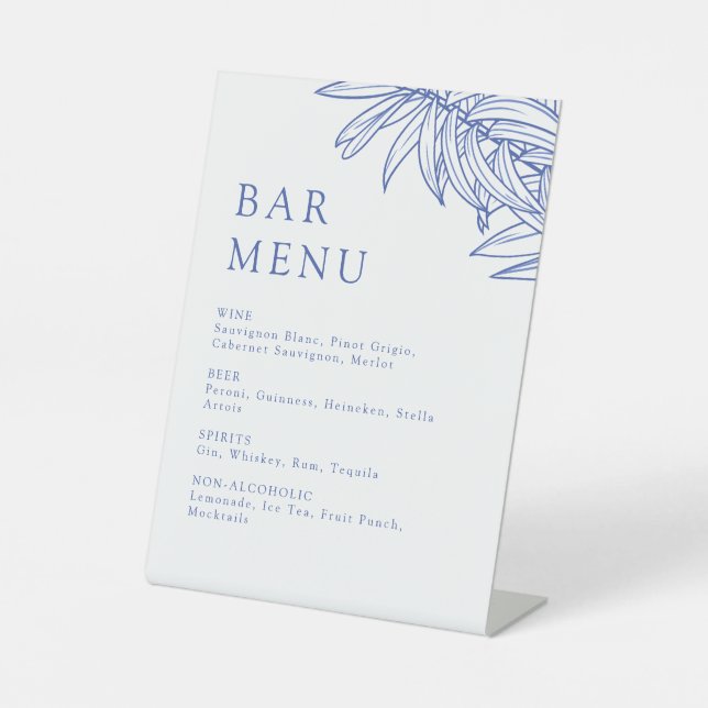 Signe De Table Menu de la barre botanique quelque chose de bleu s (Recto)