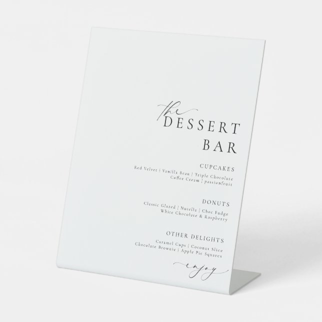 Signe De Table Menu de la barre de dessert minimaliste Ellesmere (Recto)