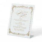 Menu de la barre de Mariage de script Vintage Gold