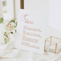 Menu de la barre de Mariage minimaliste moderne