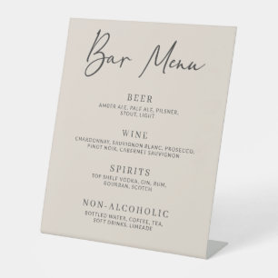 Signe De Table Menu de la barre minimaliste simple beige d'automn
